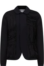 Comme Des Garcons REVERSIBLE JACKET WITH TAFFETA SLEEVES | BLACK